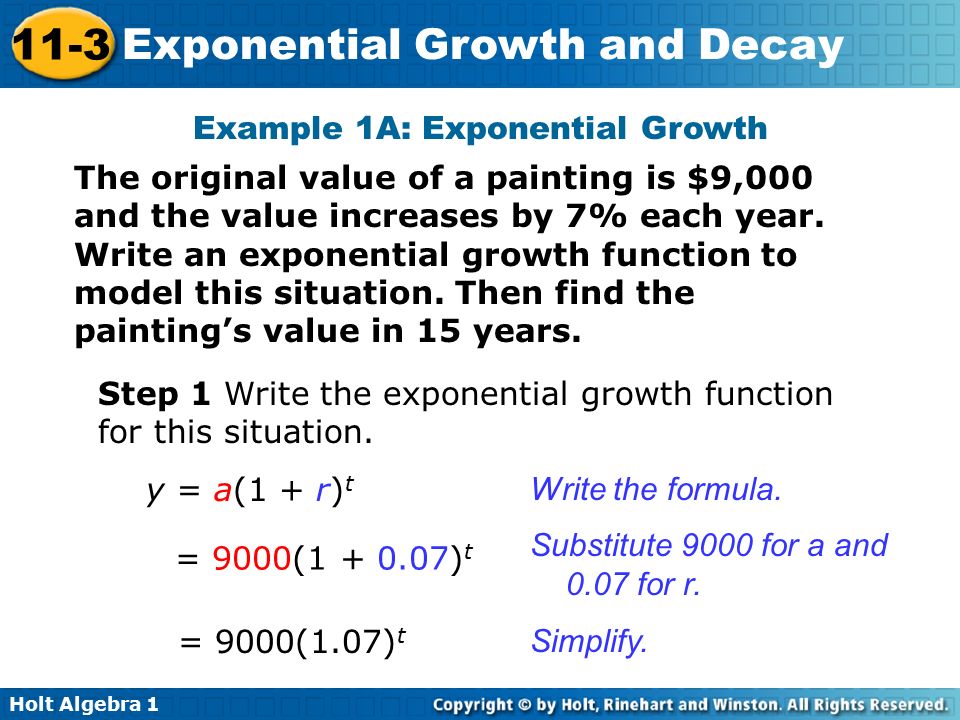 Exponential growth & decay word problems